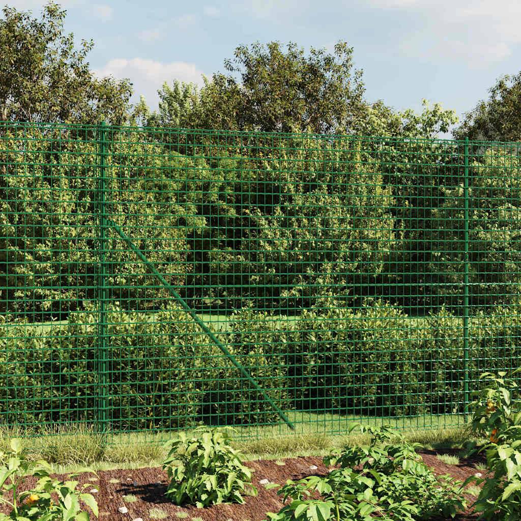 vidaXL Maschendrahtzaun Grün 2,2x25 m Verzinkter Stahl