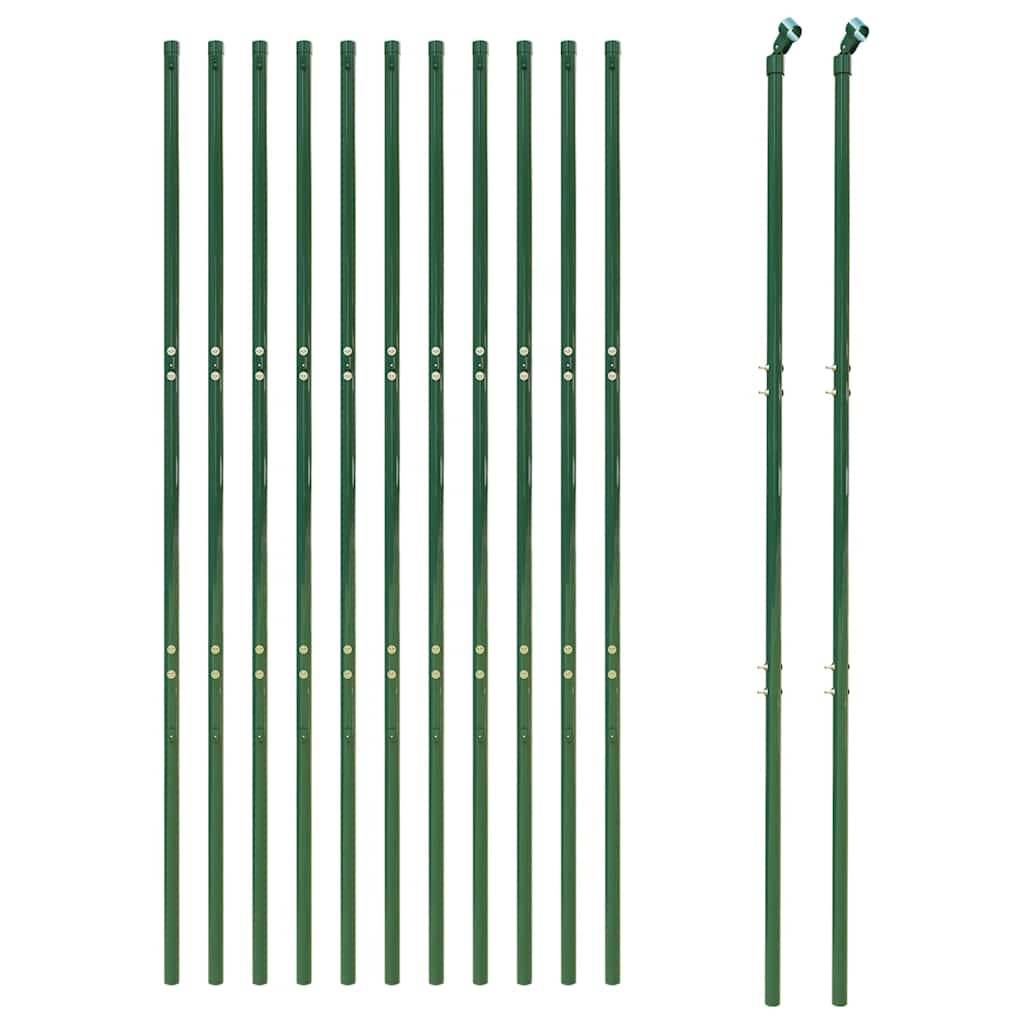 vidaXL Maschendrahtzaun Grün 2,2x25 m Verzinkter Stahl