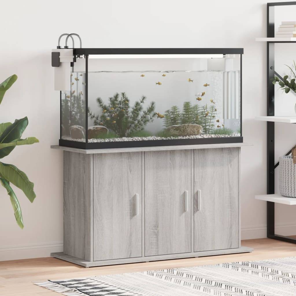 vidaXL Aquariumständer Grau Sonoma 101x41x58 cm Holzwerkstoff