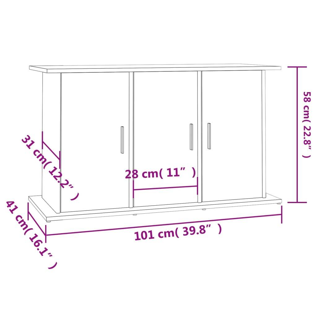 vidaXL Aquariumständer Grau Sonoma 101x41x58 cm Holzwerkstoff