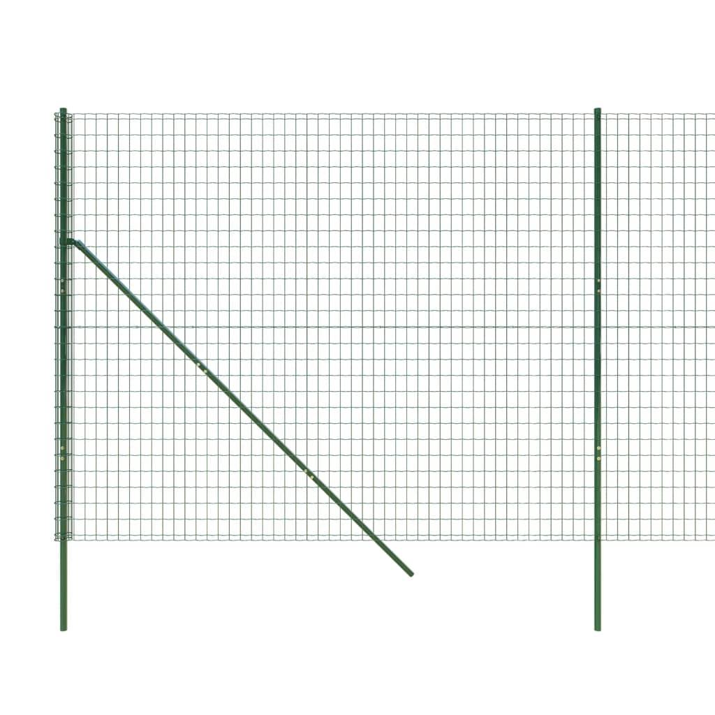 vidaXL Maschendrahtzaun Grün 1,6x25 m Verzinkter Stahl