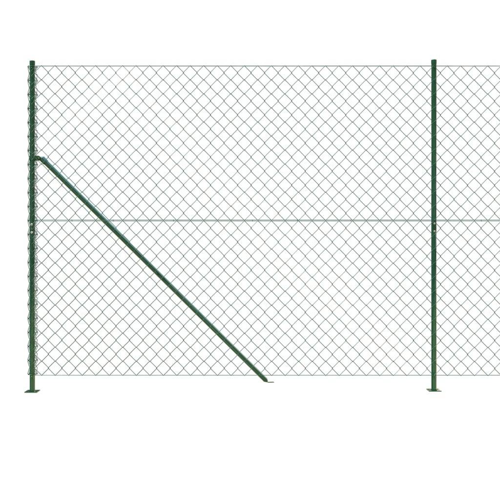 vidaXL Maschendrahtzaun mit Bodenflansch Grün 1,6x10 m