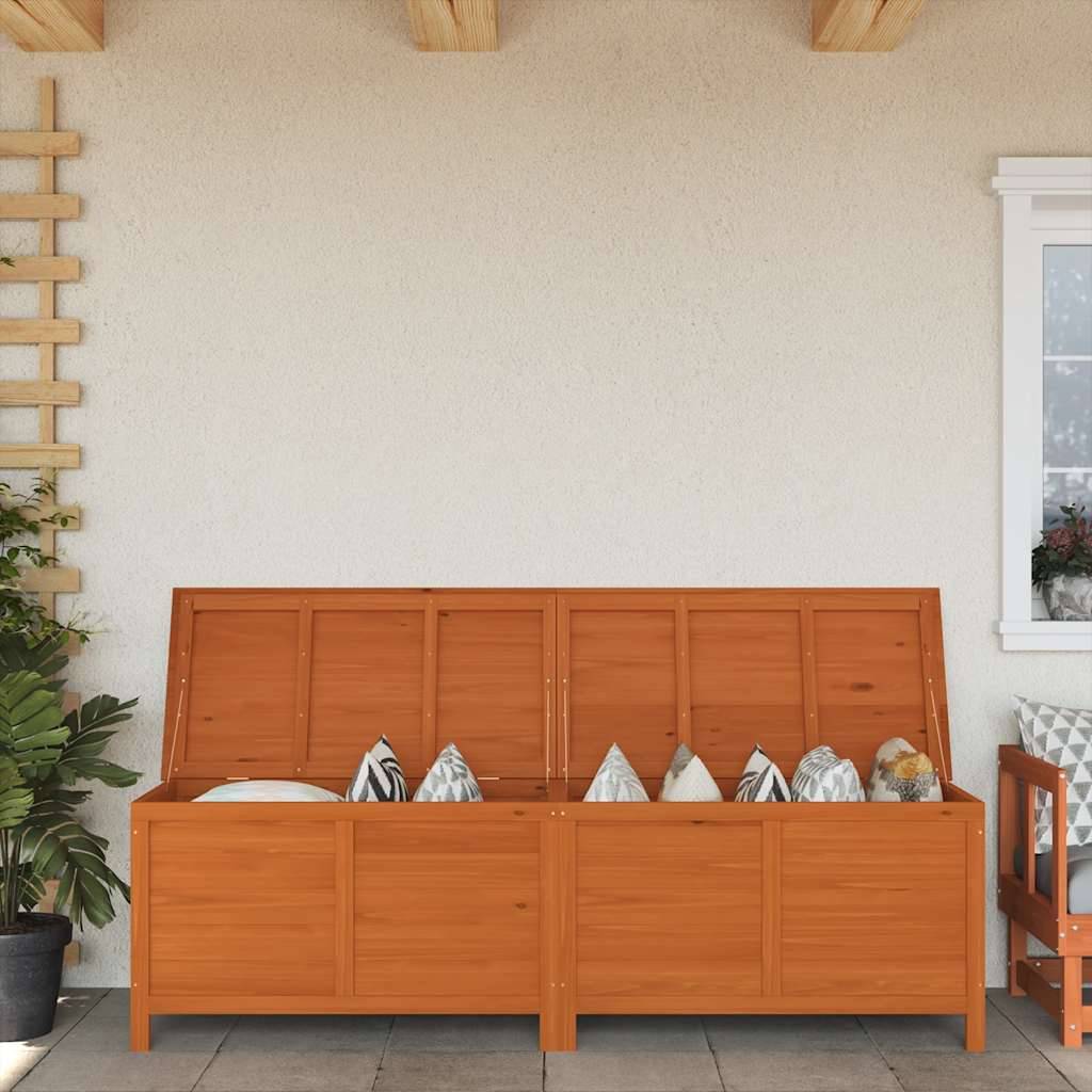 vidaXL Gartentruhe Braun 198,5x50x56,5 cm Massivholz Tanne