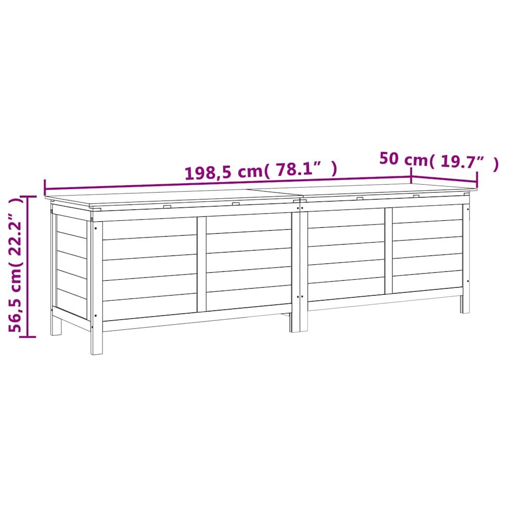 vidaXL Gartentruhe Braun 198,5x50x56,5 cm Massivholz Tanne
