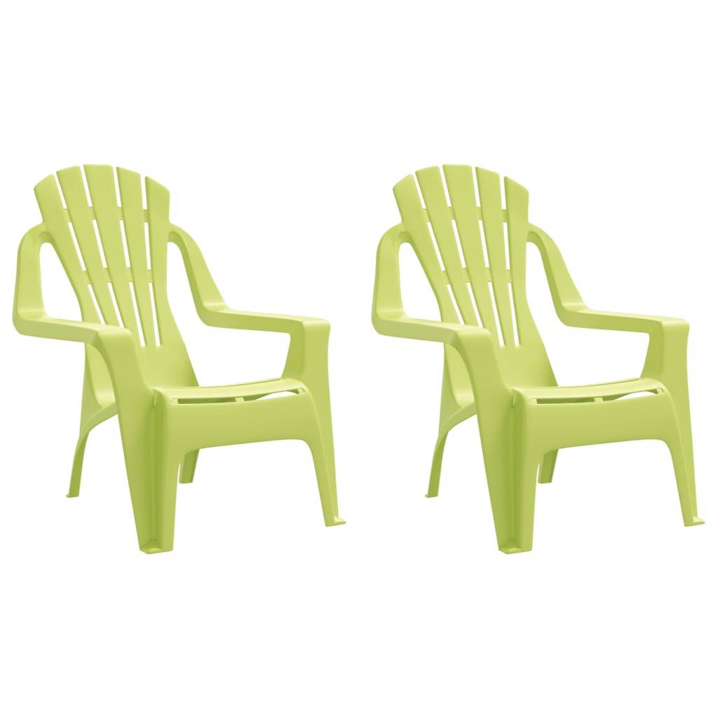 vidaXL Kinder-Gartenstühle 2 Stk. Grün 37x34x44 cm PP Holzoptik