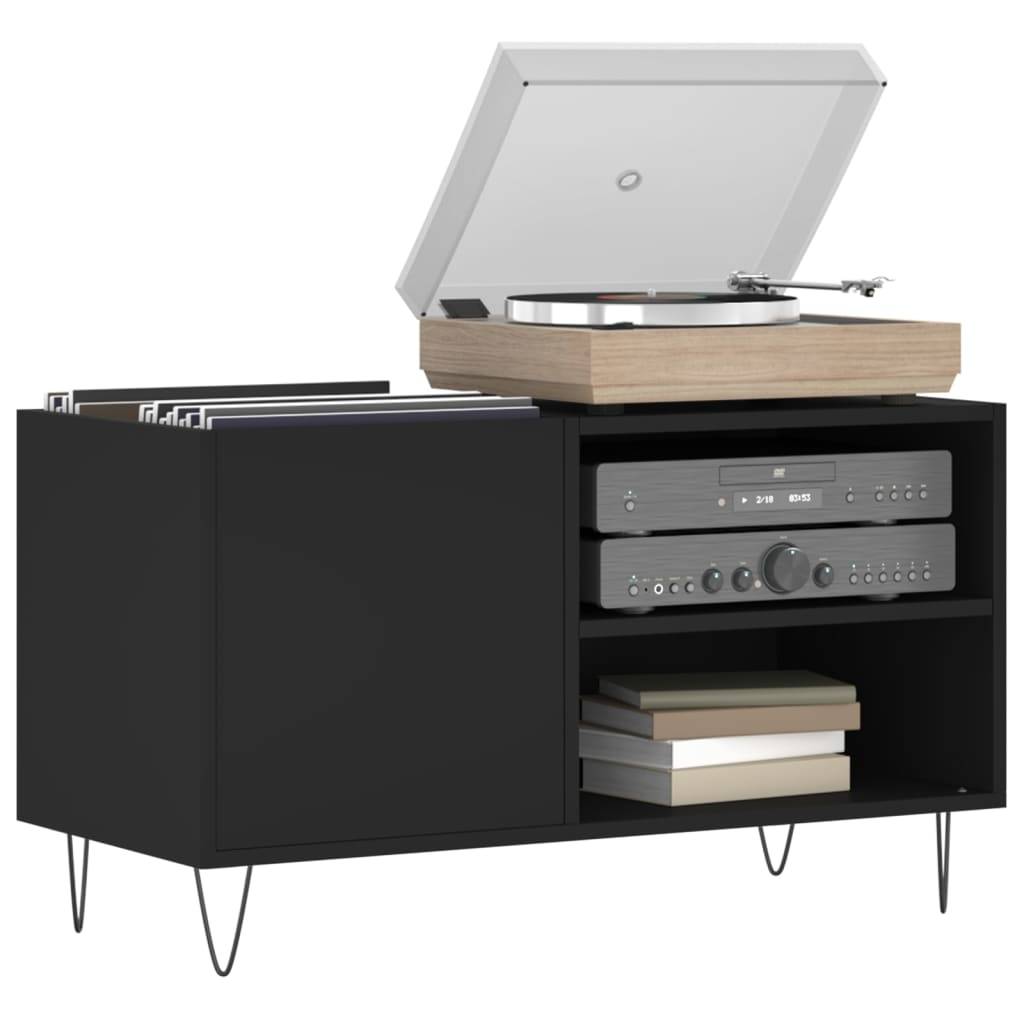 vidaXL Plattenschrank Schwarz 85x38x48 cm Holzwerkstoff