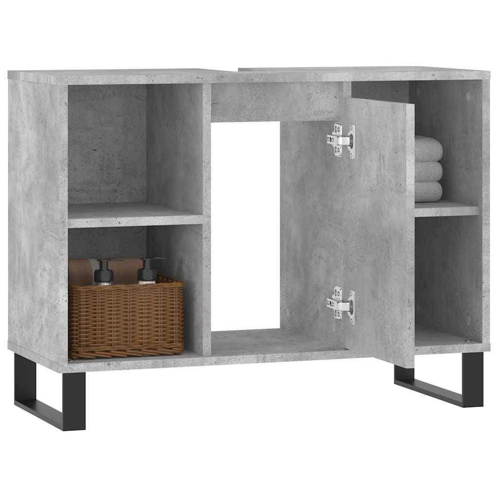 vidaXL Badschrank Betongrau 80x33x60 cm Holzwerkstoff