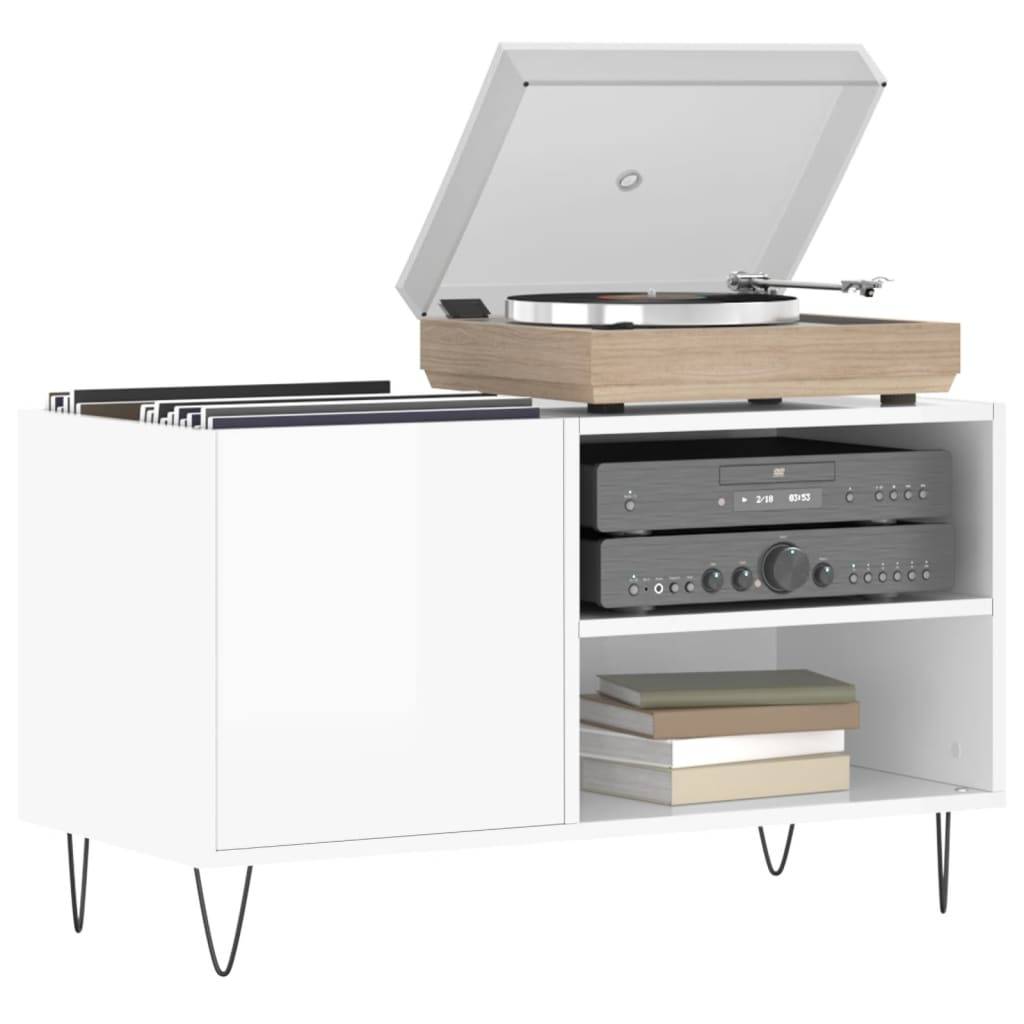 vidaXL Plattenschrank Hochglanz-Weiß 85x38x48 cm Holzwerkstoff
