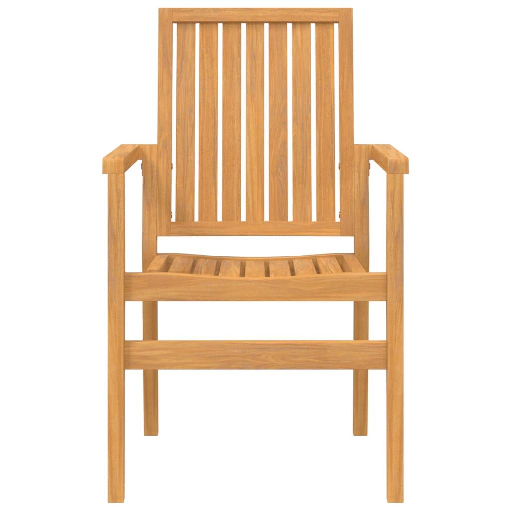 vidaXL Stapelbare Gartenstühle 2 Stk. 56,5x57,5x91 cm Massivholz Teak