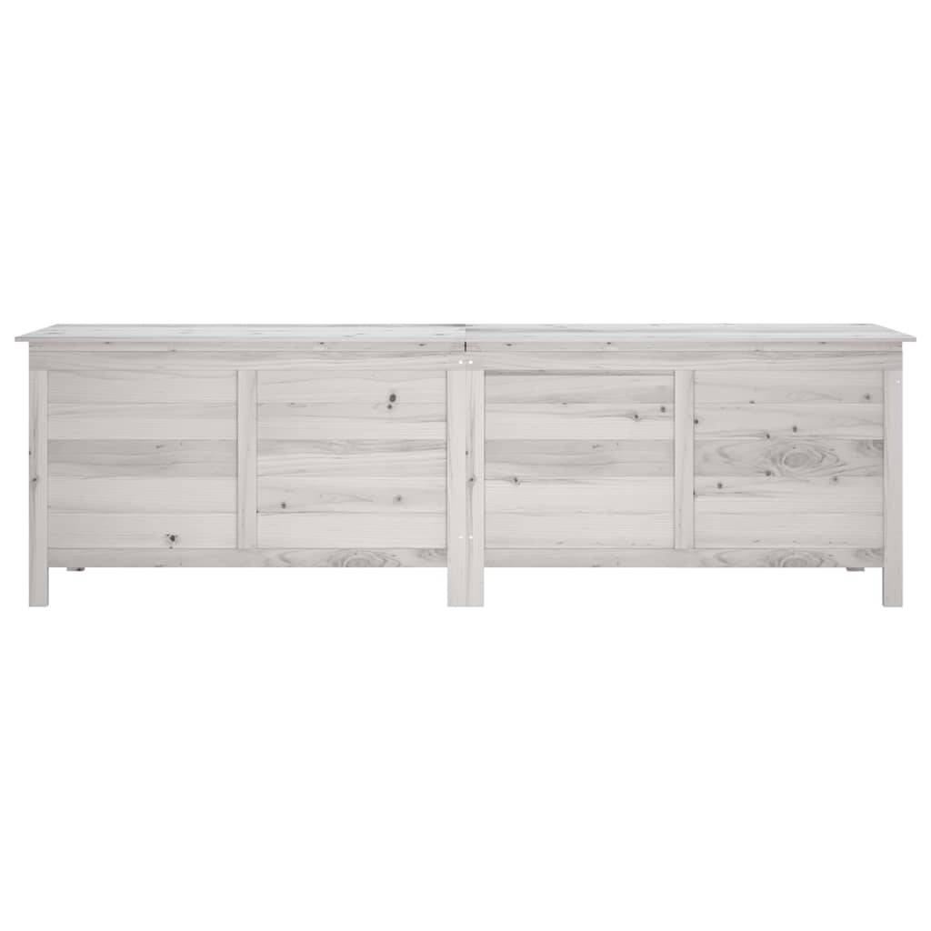 vidaXL Gartentruhe Weiß 198,5x50x56,5 cm Massivholz Tanne