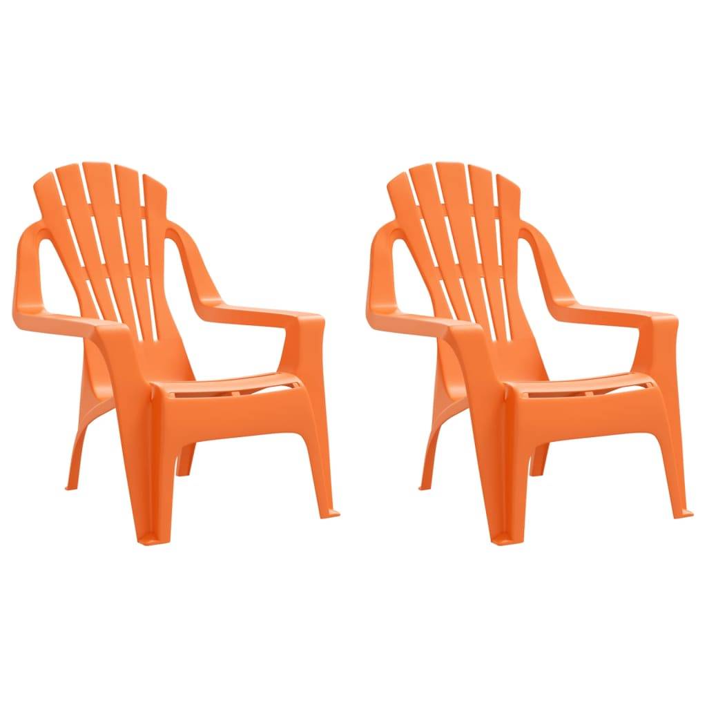 vidaXL Kinder-Gartenstühle 2 Stk. Orange 37x34x44 cm PP Holzoptik