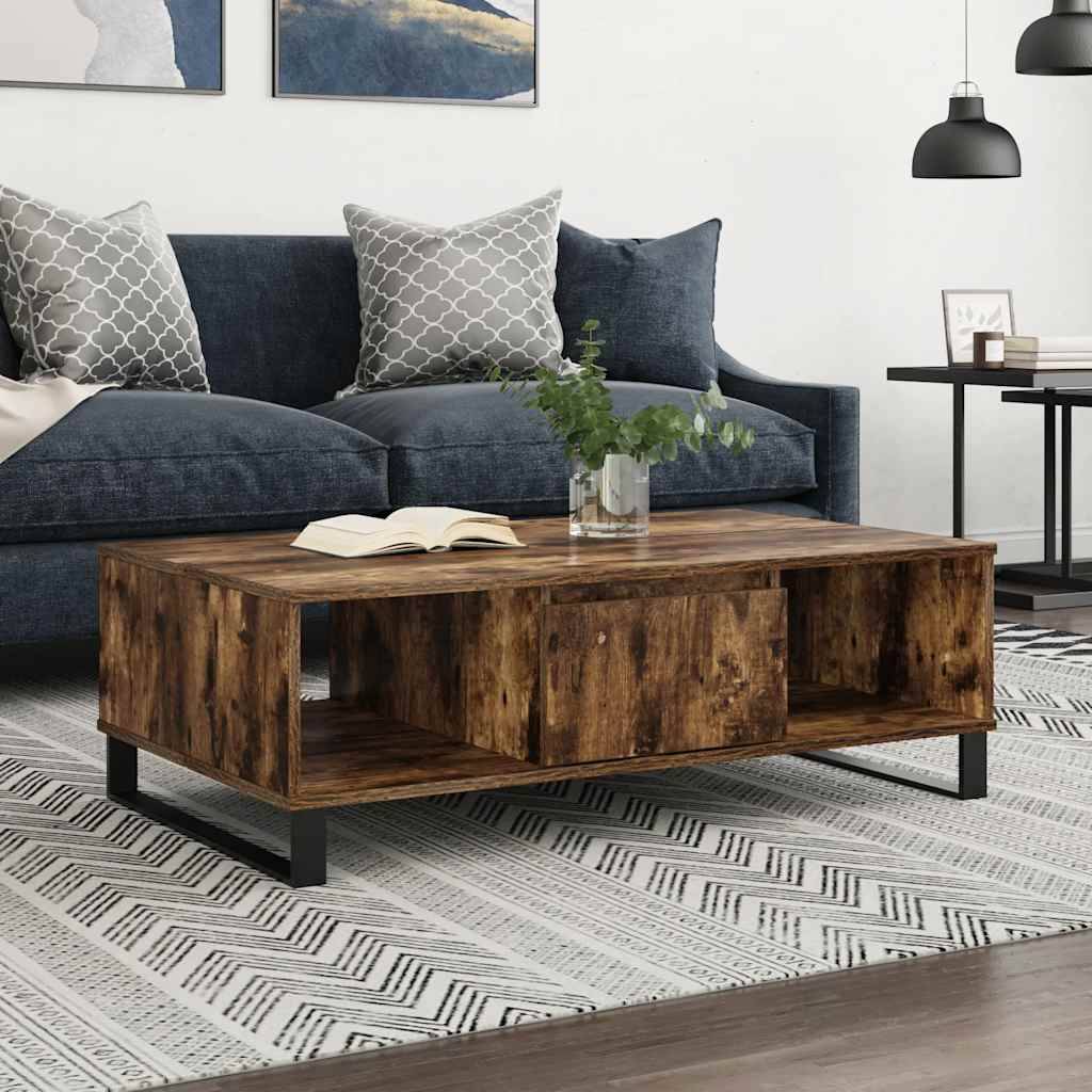 vidaXL Couchtisch Räuchereiche 104x60x35 cm Holzwerkstoff