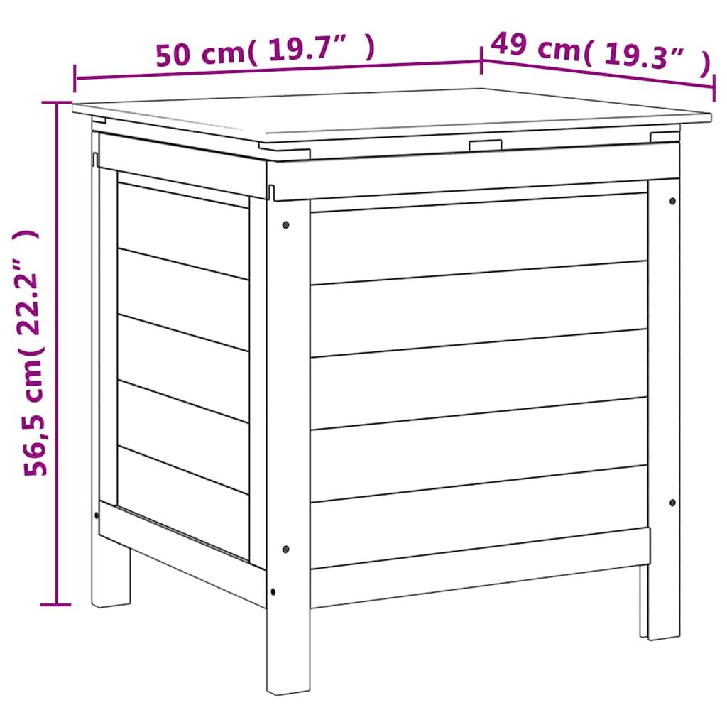 vidaXL Gartentruhe Weiß 50x49x56,5 cm Massivholz Tanne