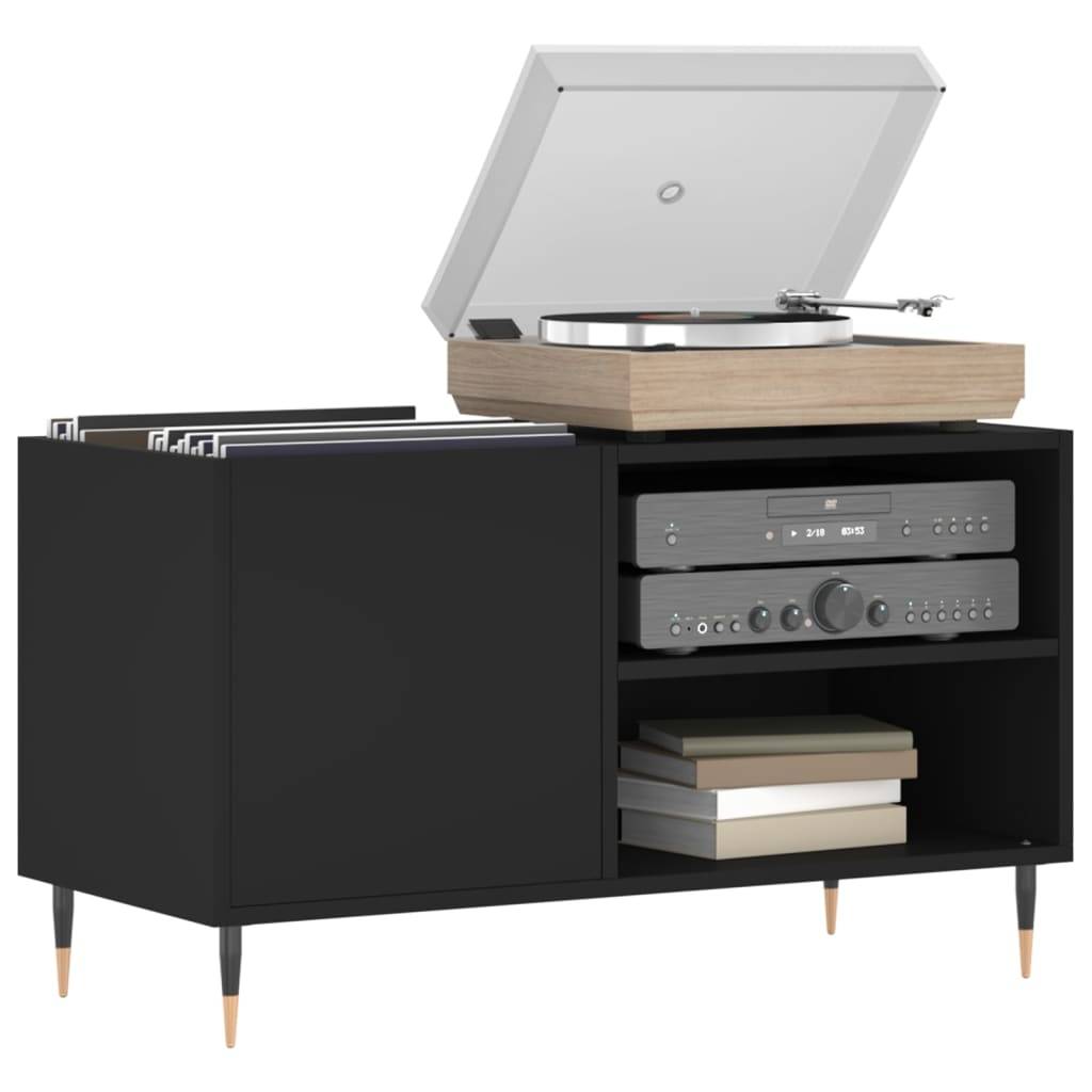 vidaXL Plattenschrank Schwarz 85x38x48 cm Holzwerkstoff