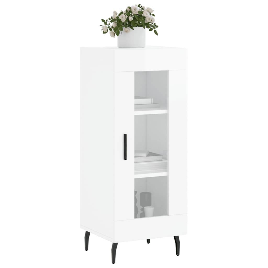 vidaXL Sideboard Hochglanz-Weiß 34,5x34x90 cm Holzwerkstoff