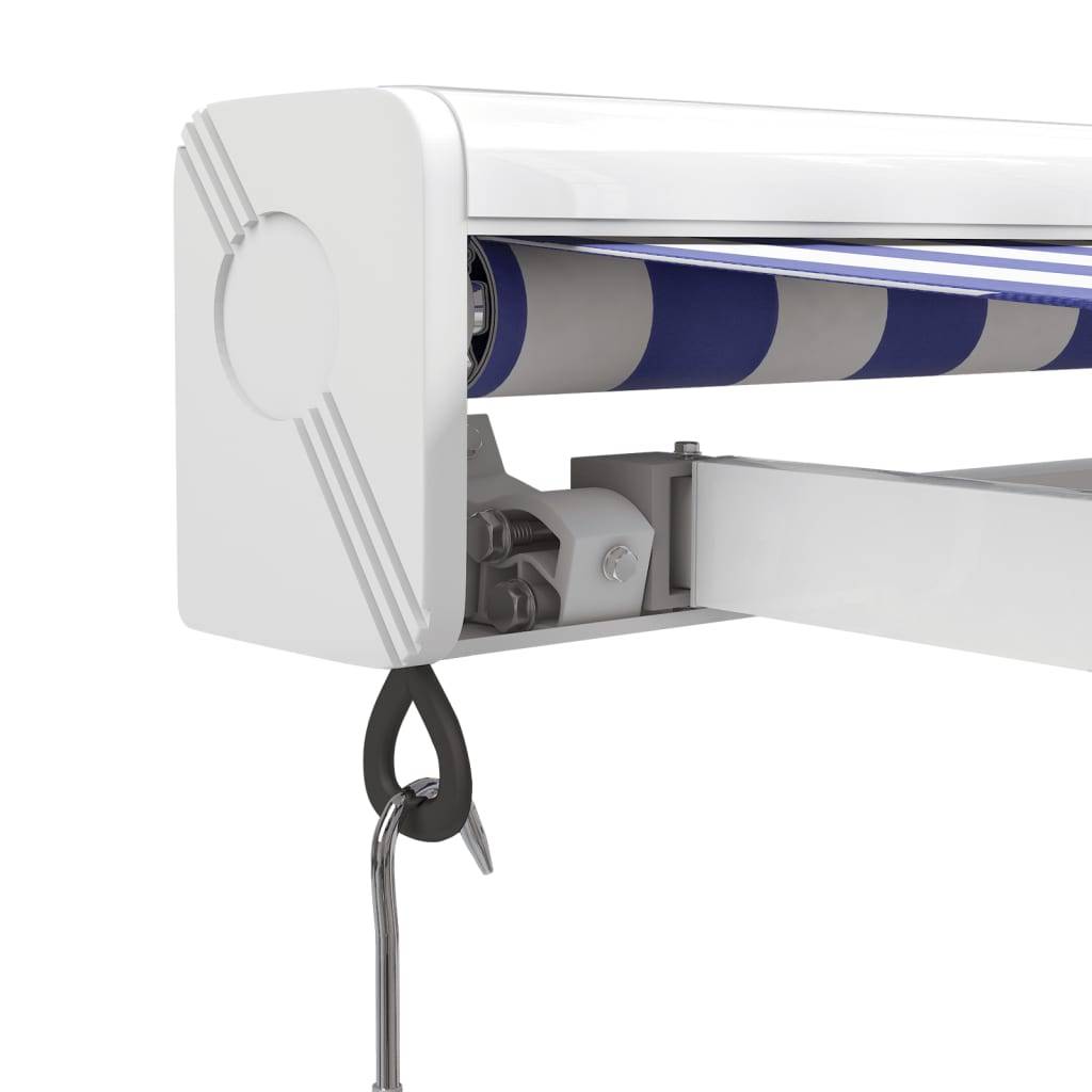 vidaXL Markise Einziehbar Blau und Weiß 4x3 m Stoff und Aluminium