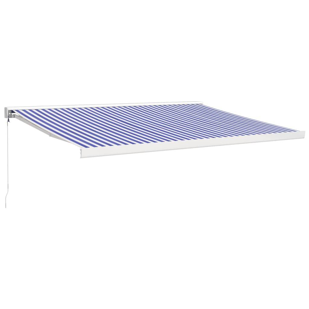 vidaXL Markise Einziehbar Blau und Weiß 4x3 m Stoff und Aluminium