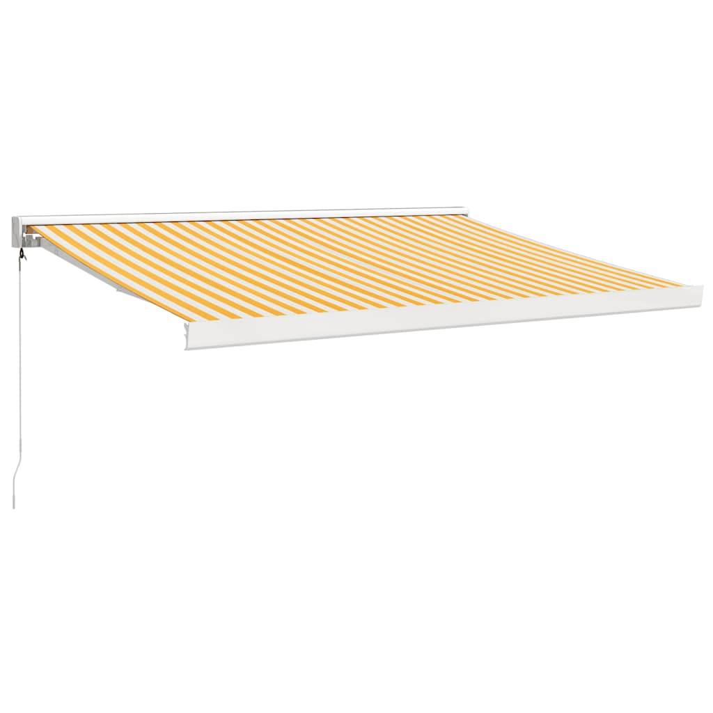 vidaXL Markise Einziehbar Gelb und Weiß 3,5x2,5 m Stoff und Aluminium