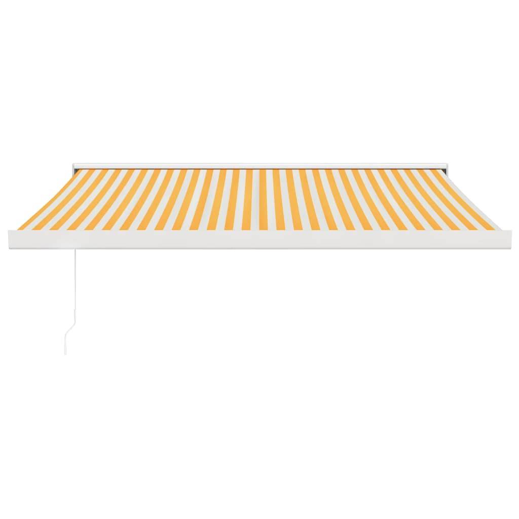 vidaXL Markise Einziehbar Gelb und Weiß 3,5x2,5 m Stoff und Aluminium