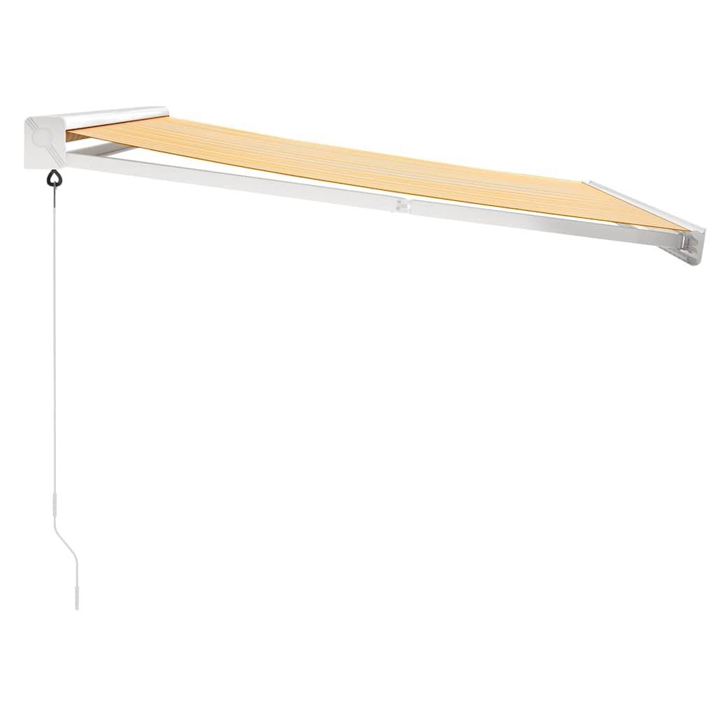 vidaXL Markise Einziehbar Gelb und Weiß 3,5x2,5 m Stoff und Aluminium
