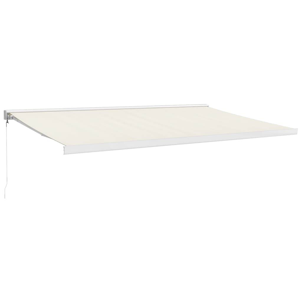 vidaXL Markise Einziehbar Creme 5x3 m Stoff und Aluminium