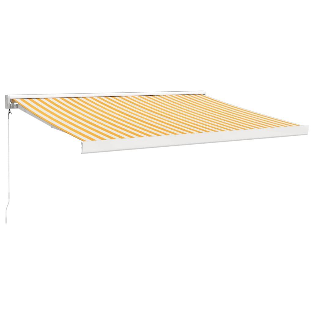 vidaXL Markise Einziehbar Gelb und Weiß 3x2,5 m Stoff und Aluminium