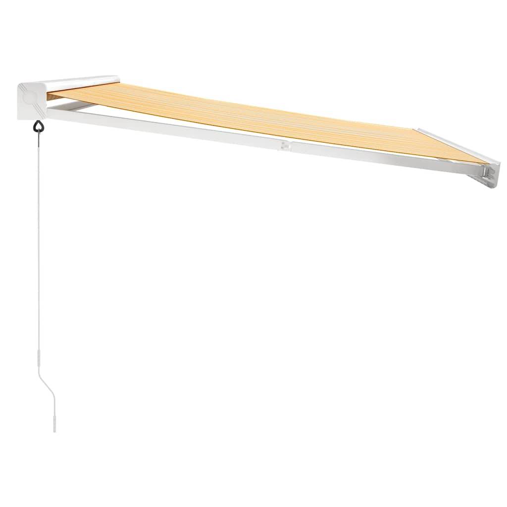 vidaXL Markise Einziehbar Gelb und Weiß 3x2,5 m Stoff und Aluminium