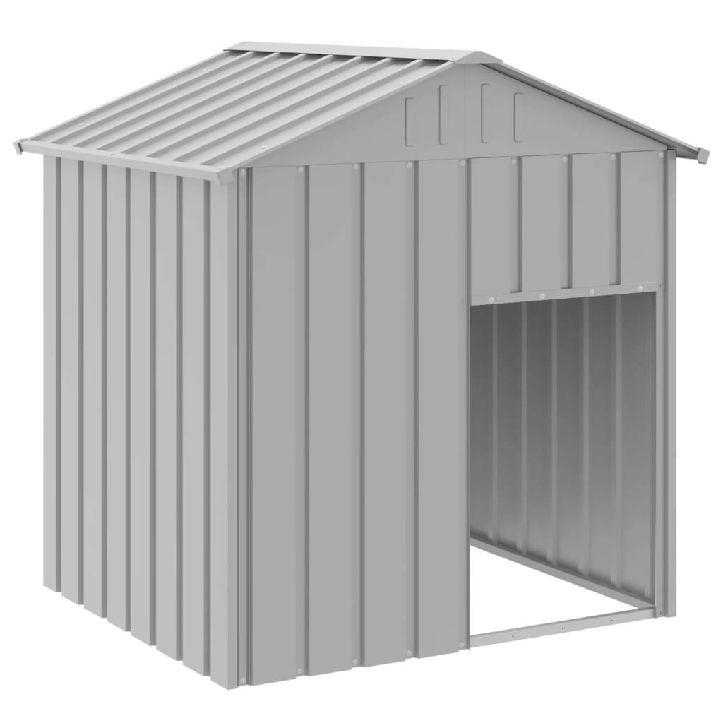vidaXL Hundehütte mit Dach Hellgrau 117x103x123 cm Verzinkter Stahl