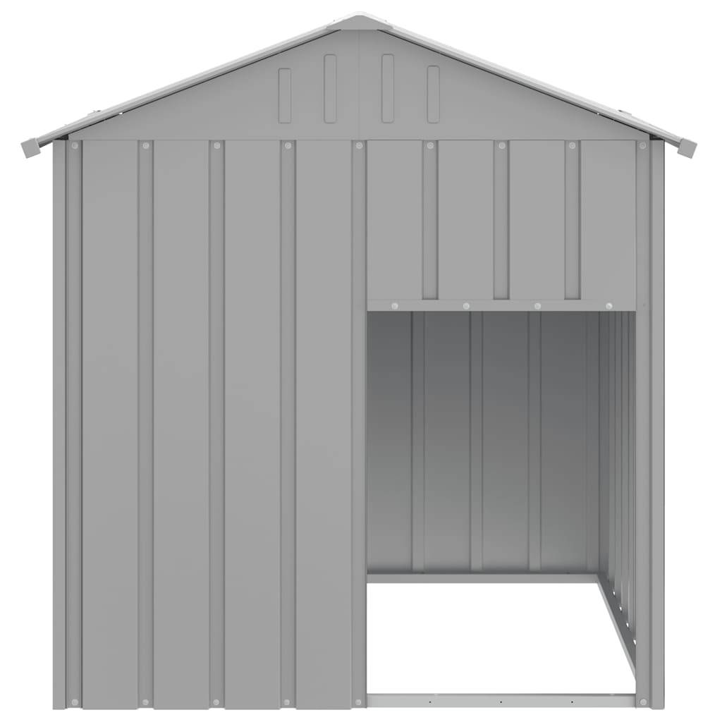 vidaXL Hundehütte mit Dach Hellgrau 117x103x123 cm Verzinkter Stahl