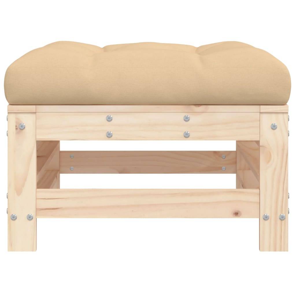 vidaXL Gartenhocker mit Kissen Massivholz Kiefer