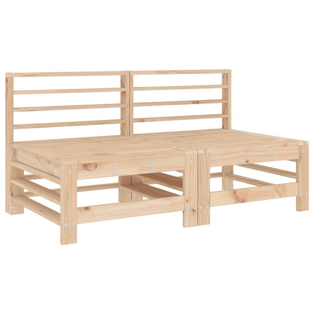 vidaXL Mittelsofas mit Kissen 2 Stk. Massivholz Kiefer