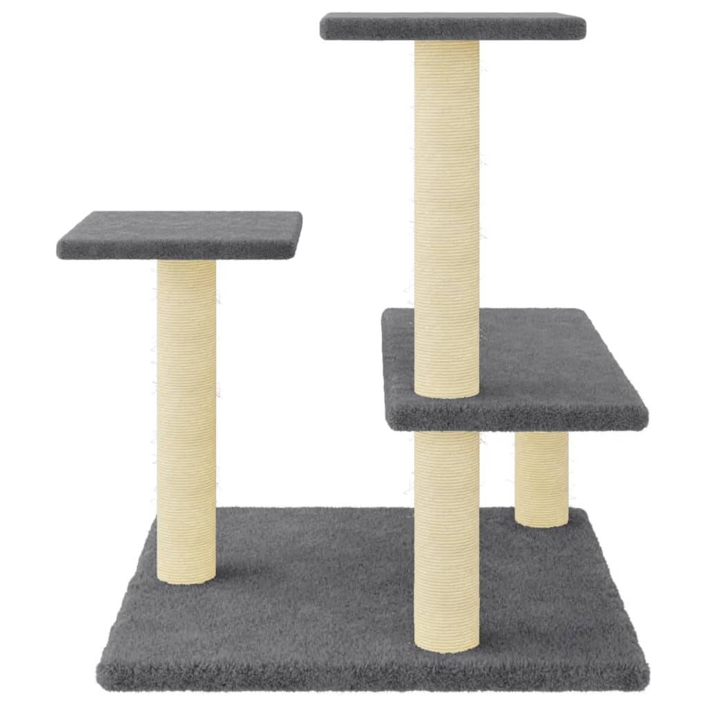 vidaXL Kratzbaum mit Sisal-Kratzsäulen Dunkelgrau 61 cm