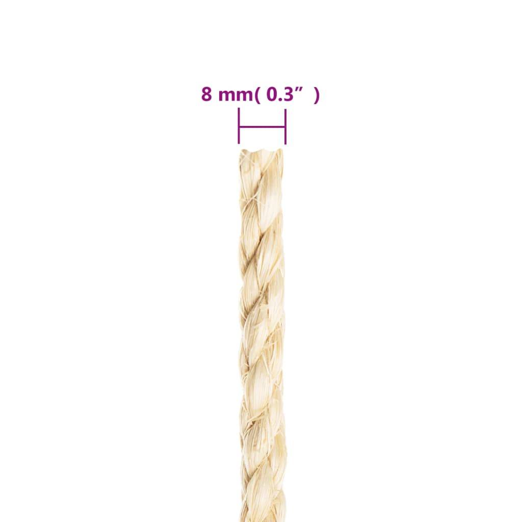vidaXL Seil 100% Sisal 8 mm 25 m
