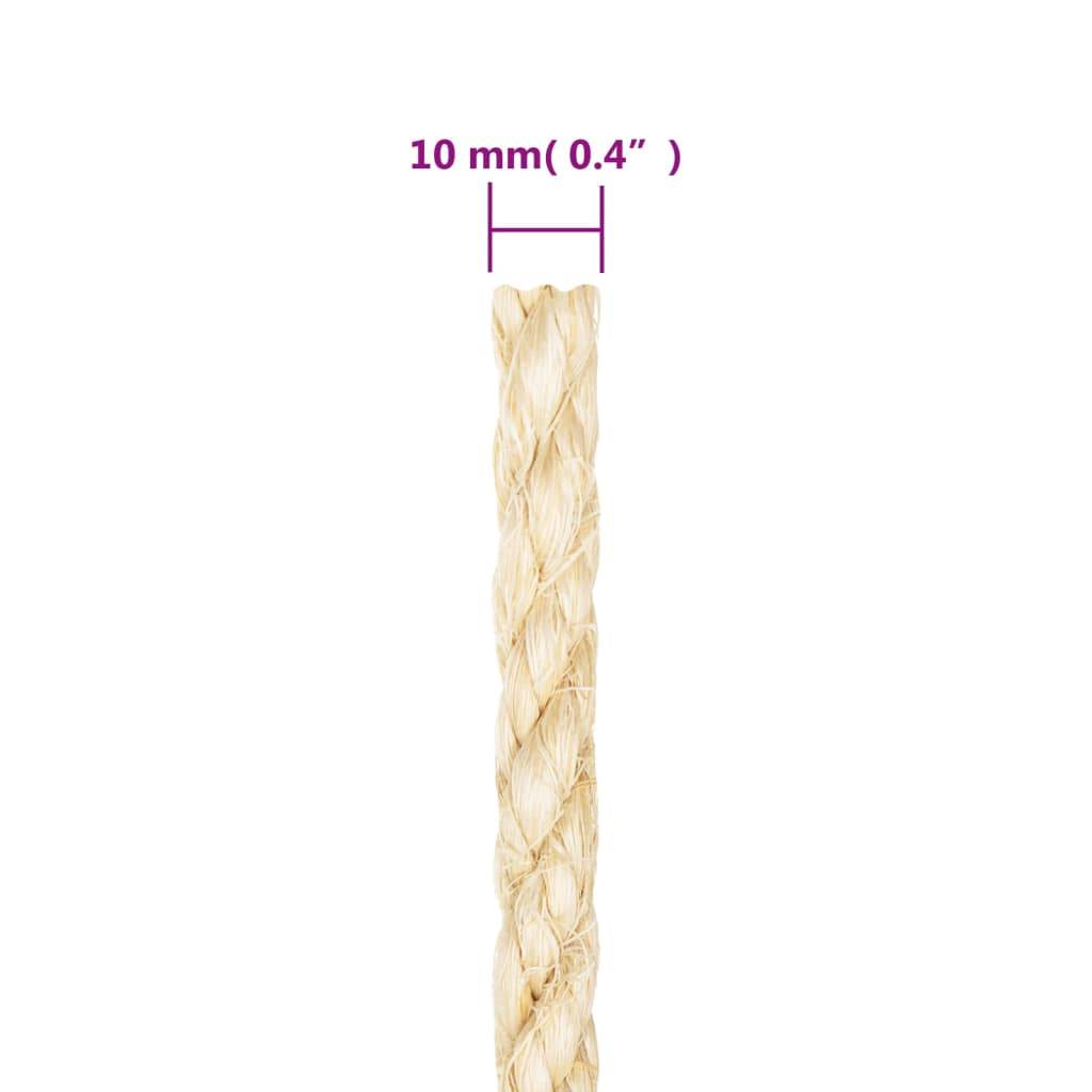 vidaXL Seil 100% Sisal 10 mm 25 m