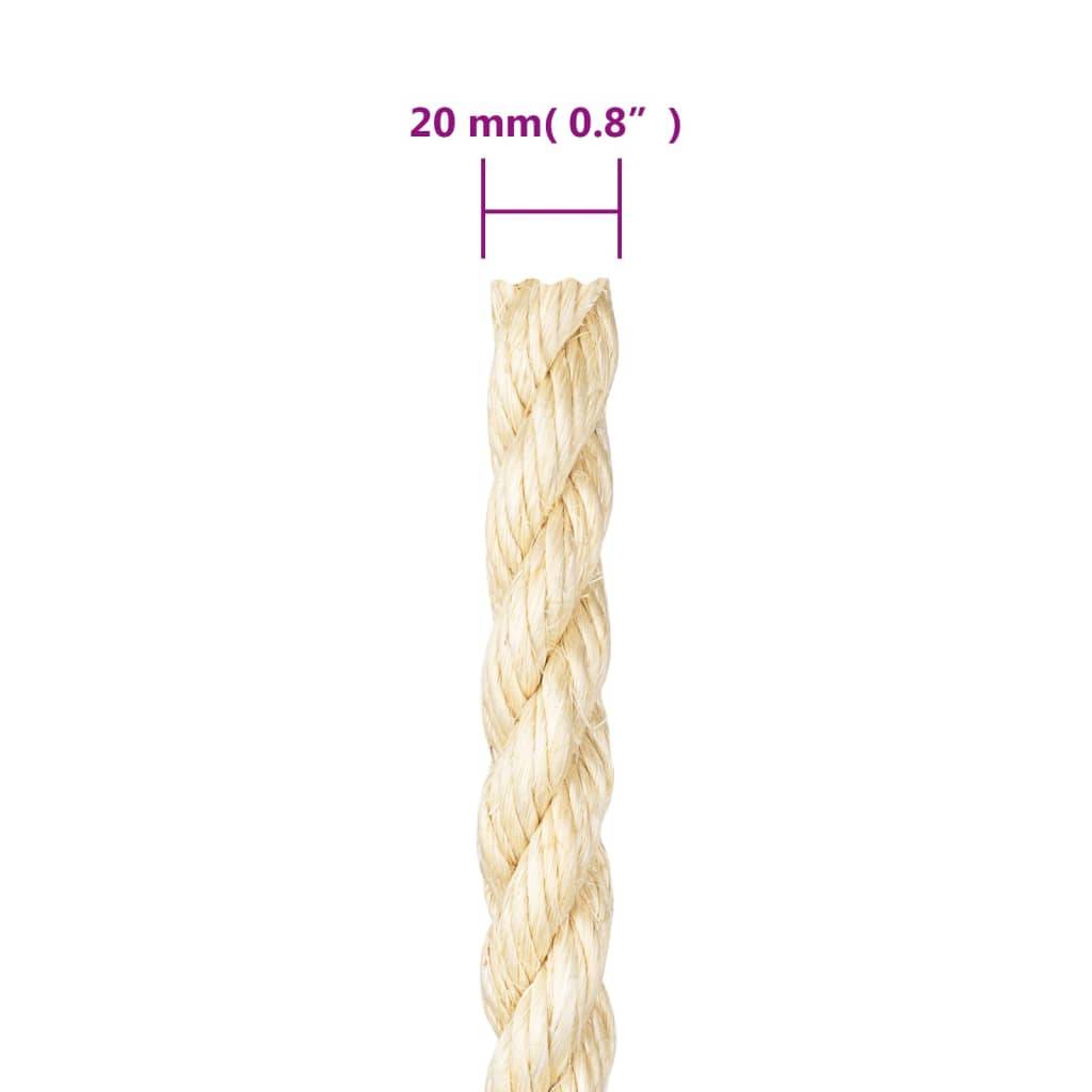 vidaXL Seil 100% Sisal 20 mm 25 m