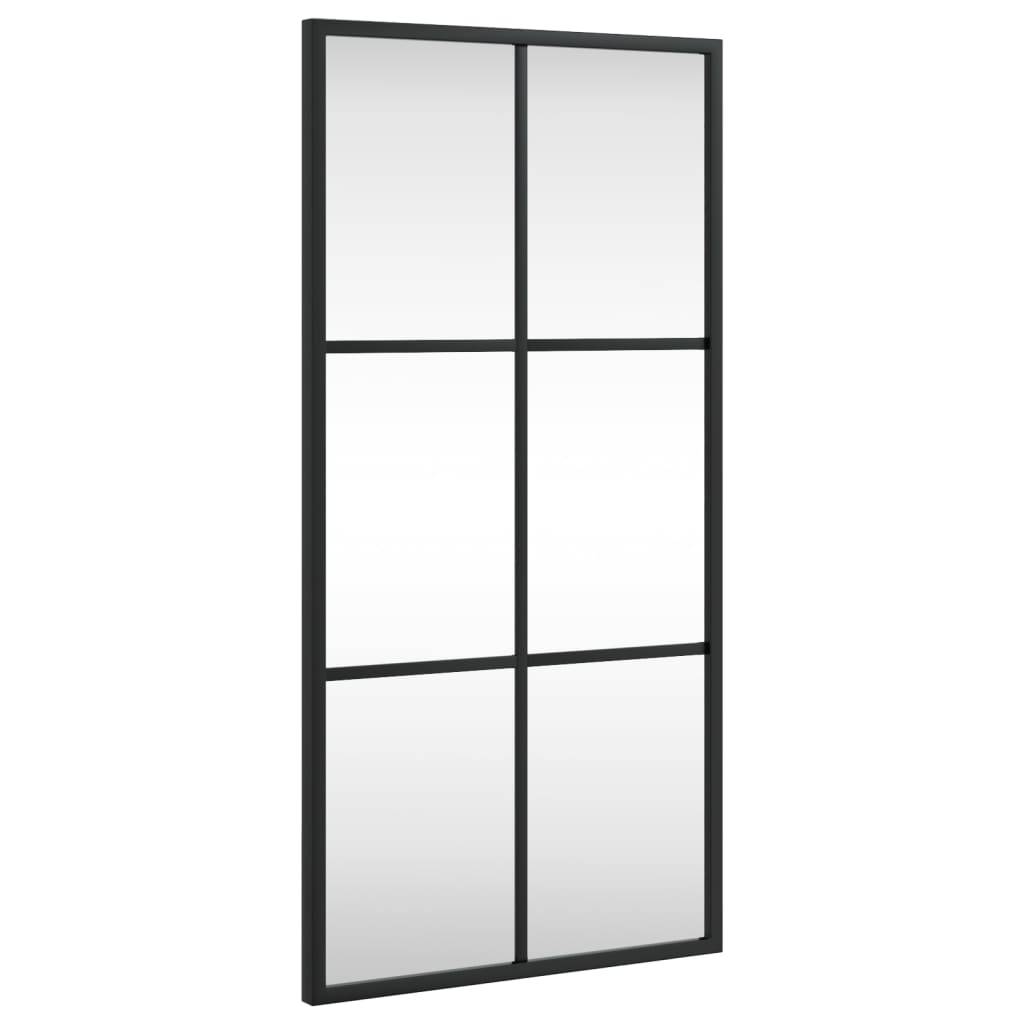 vidaXL Wandspiegel Schwarz 30x60 cm Rechteckig Eisen