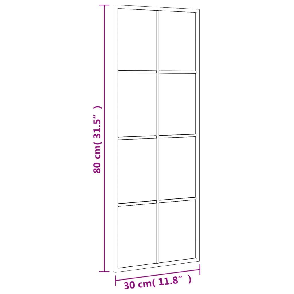 vidaXL Wandspiegel Schwarz 30x80 cm Rechteckig Eisen