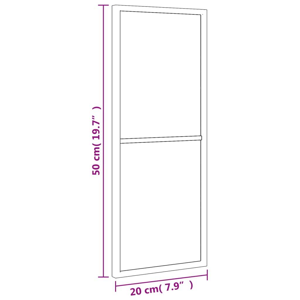 vidaXL Wandspiegel Schwarz 20x50 cm Rechteckig Eisen