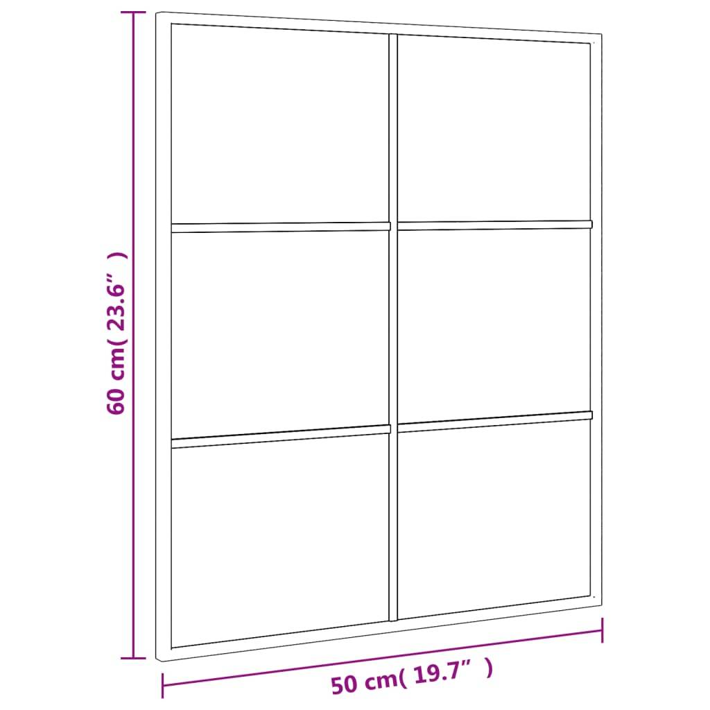 vidaXL Wandspiegel Schwarz 50x60 cm Rechteckig Eisen