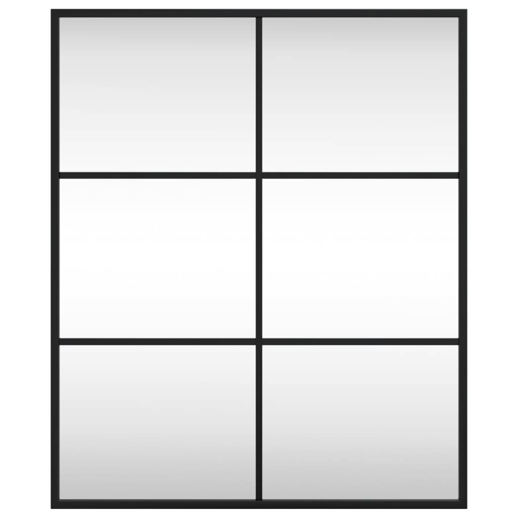 vidaXL Wandspiegel Schwarz 50x60 cm Rechteckig Eisen