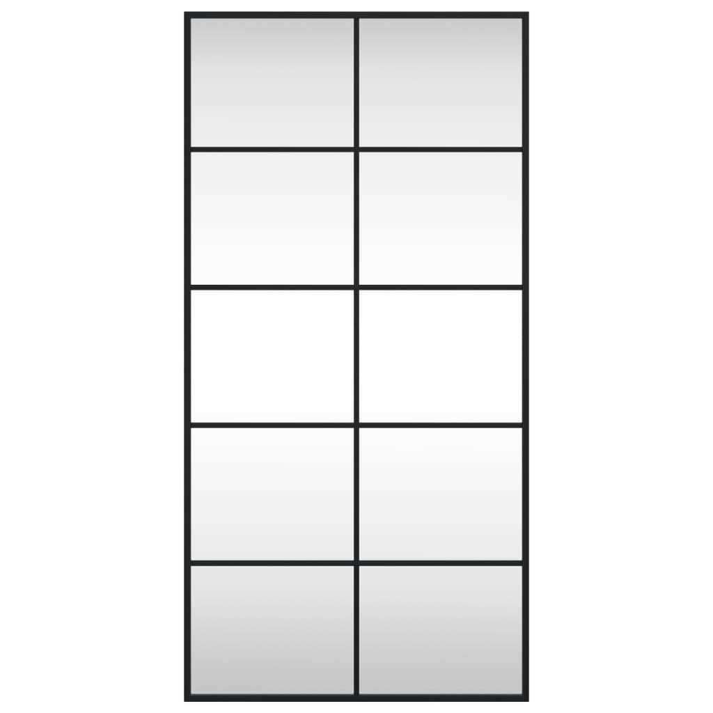 vidaXL Wandspiegel Schwarz 50x100 cm Rechteckig Eisen