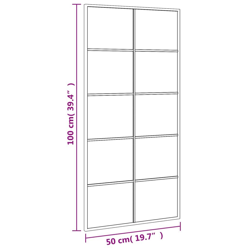 vidaXL Wandspiegel Schwarz 50x100 cm Rechteckig Eisen