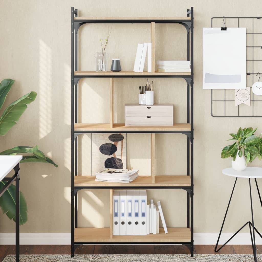 vidaXL Bücherregal 5 Böden Sonoma-Eiche 76x32x158 cm Holzwerkstoff