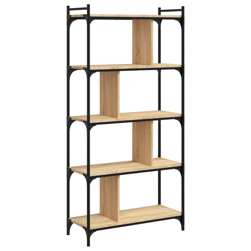 vidaXL Bücherregal 5 Böden Sonoma-Eiche 76x32x158 cm Holzwerkstoff