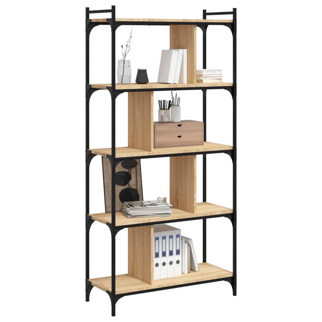 vidaXL Bücherregal 5 Böden Sonoma-Eiche 76x32x158 cm Holzwerkstoff
