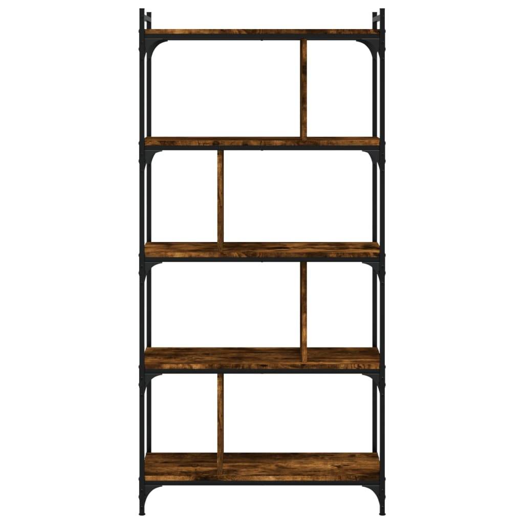 vidaXL Bücherregal 5 Böden Räuchereiche 76x32x158 cm Holzwerkstoff