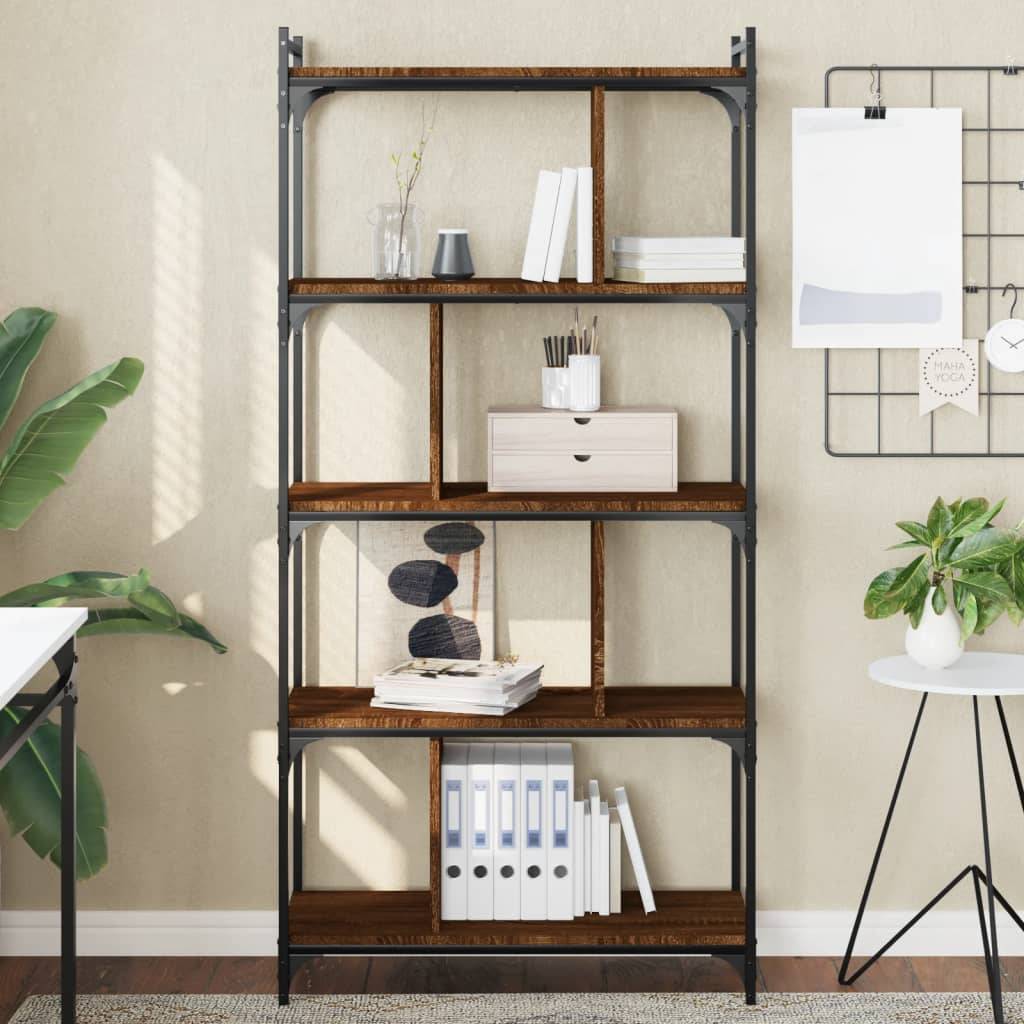vidaXL Bücherregal 5 Böden Braun Eiche-Optik 76x32x158cm Holzwerkstoff