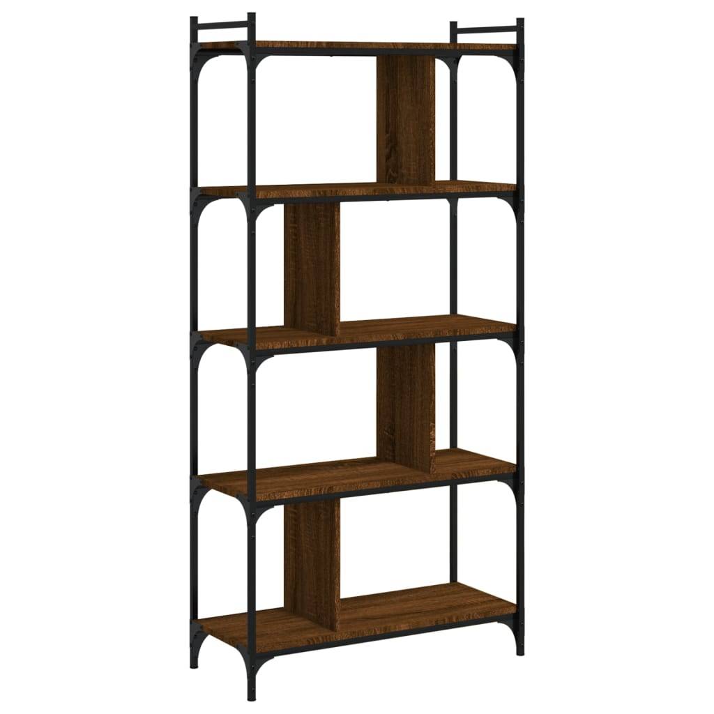 vidaXL Bücherregal 5 Böden Braun Eiche-Optik 76x32x158cm Holzwerkstoff