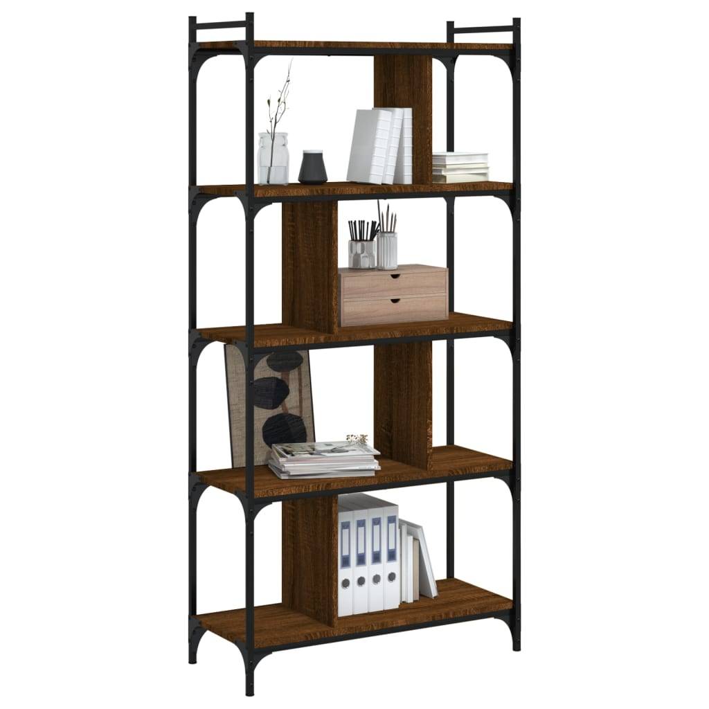 vidaXL Bücherregal 5 Böden Braun Eiche-Optik 76x32x158cm Holzwerkstoff