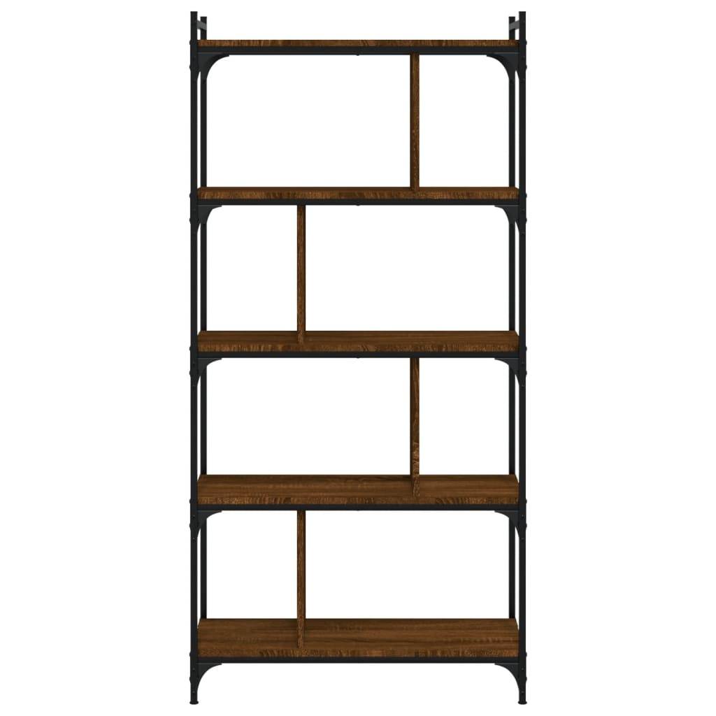 vidaXL Bücherregal 5 Böden Braun Eiche-Optik 76x32x158cm Holzwerkstoff